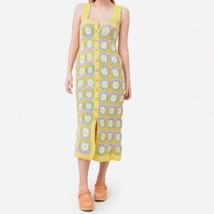 Alemais Patchwork Granny Squares Crochet Midi Dress